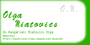 olga miatovics business card